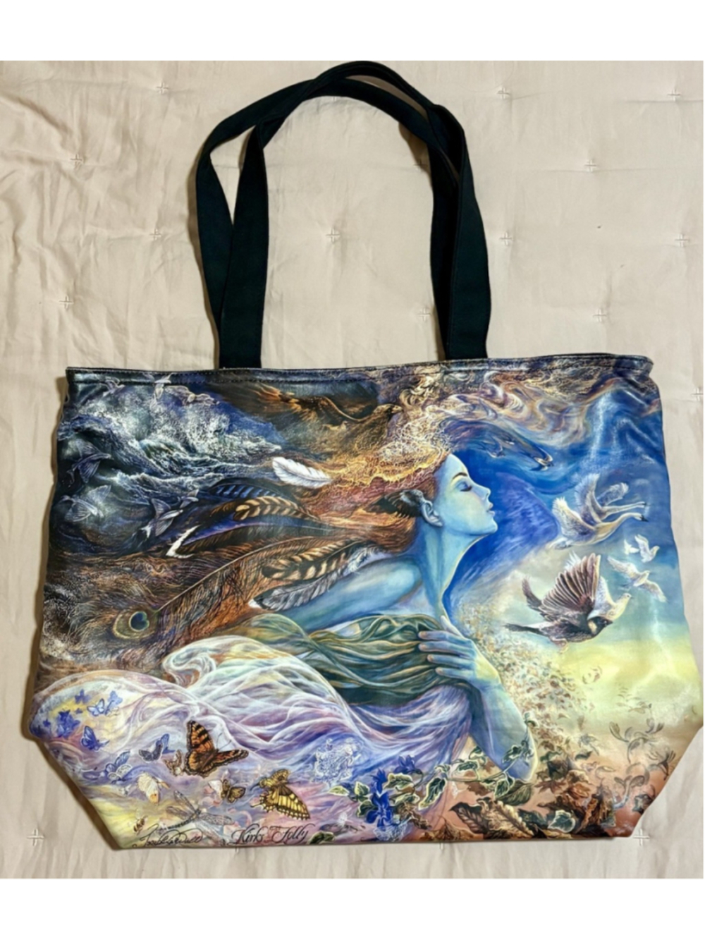 Rare Kirks Folly Josephine Wall Goddess Fairy Butterfly Large Tote Bag - Picture 2 of 12